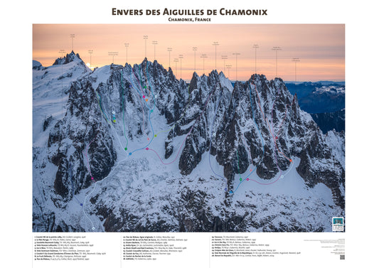 Envers des Aiguilles de Chamonix (hiver)