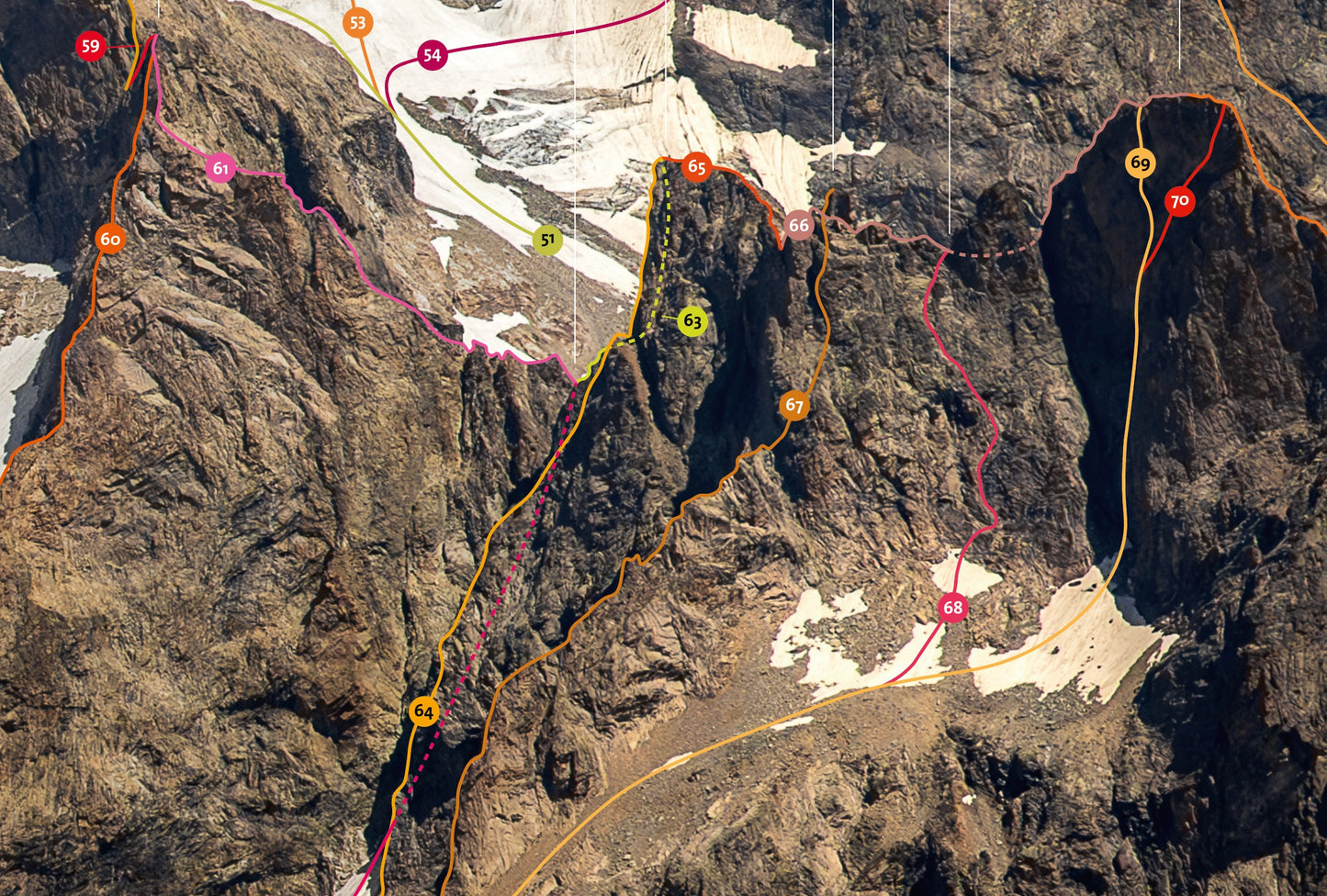 La Meije - Le Pavé - Pic Gaspard - Faces Sud
