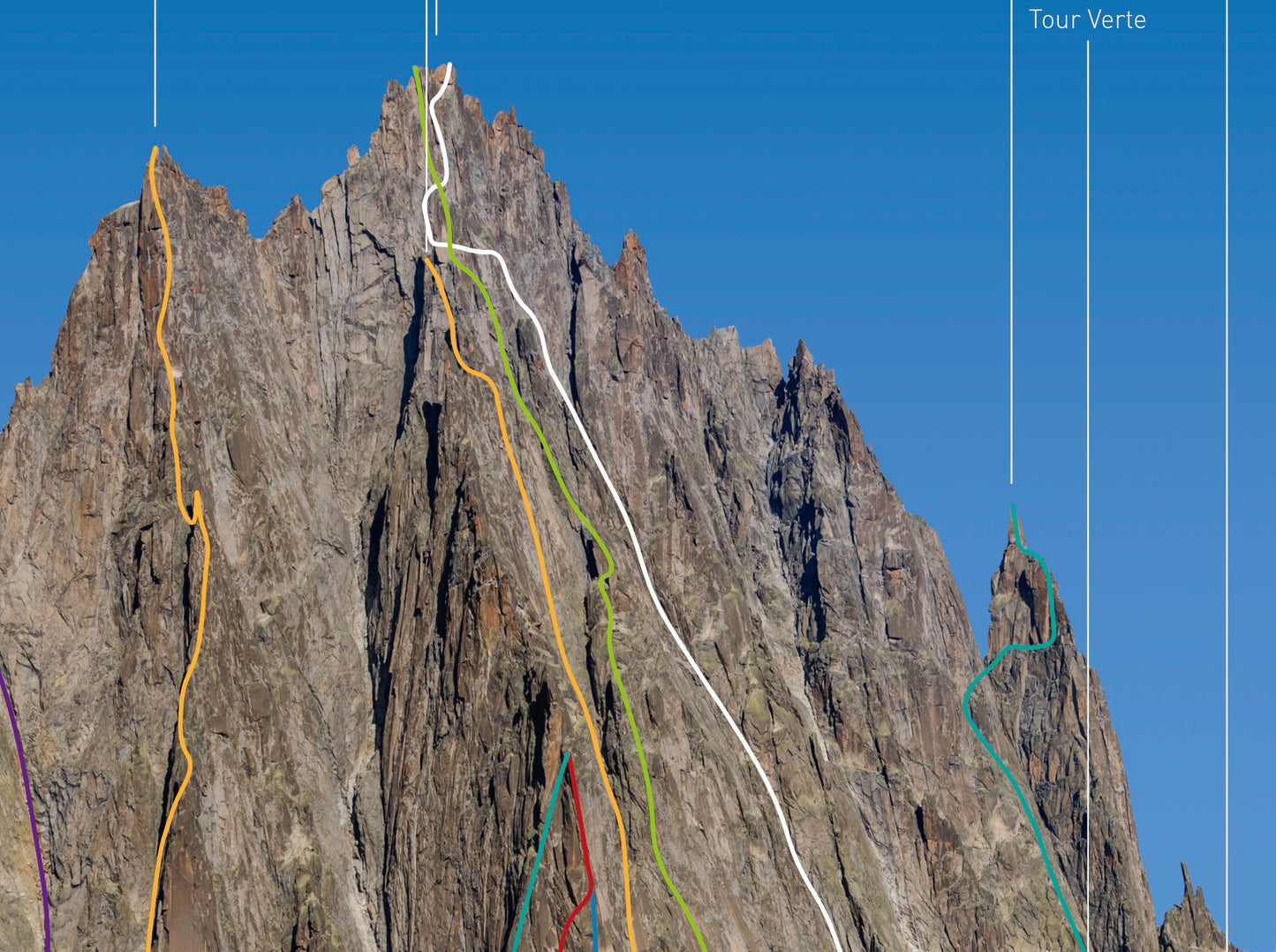 Envers des Aiguilles de Chamonix (été)