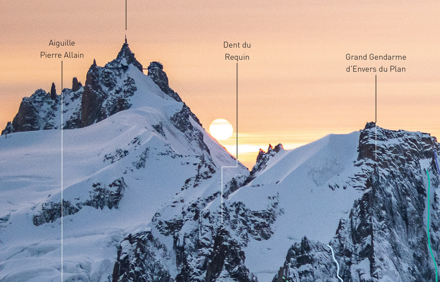 Envers des Aiguilles de Chamonix (hiver)