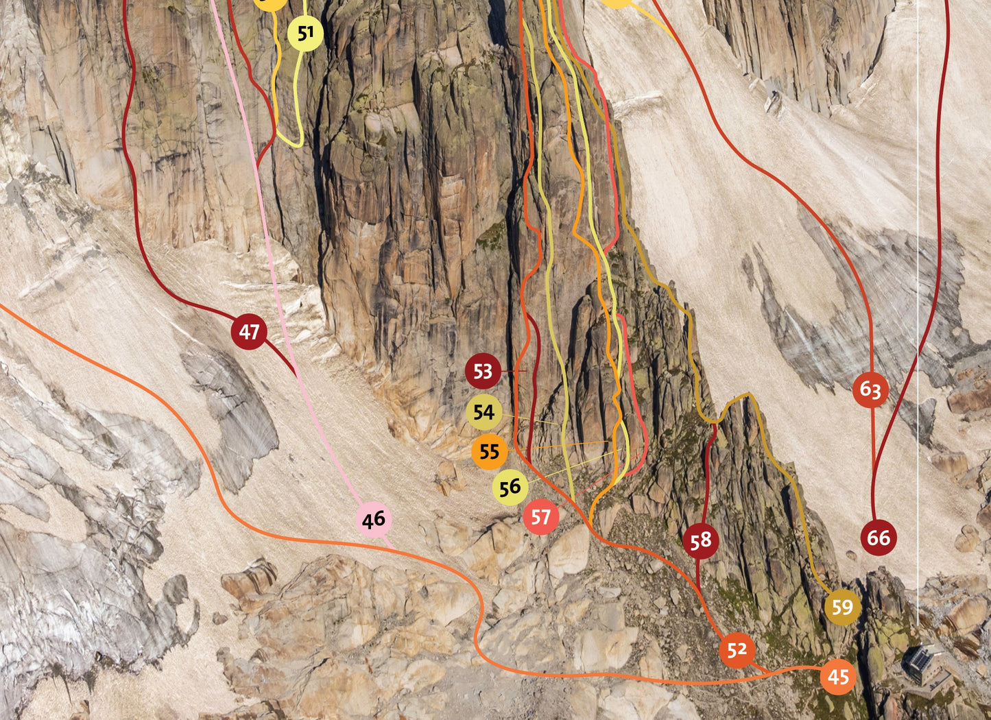 Envers des Aiguilles de Chamonix (été)